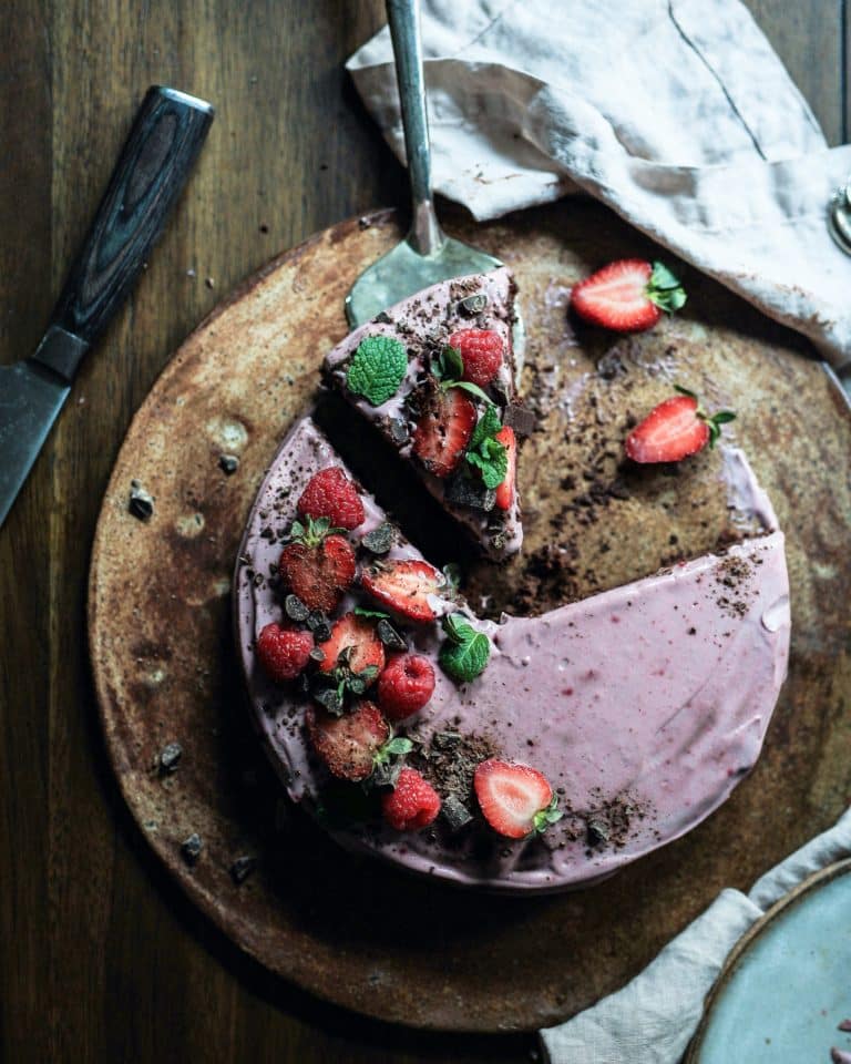 Rich & Fruity Strawberry Chocolate Cheese Cake