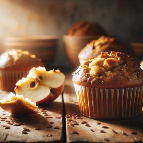 Muffins vegan aux pommes et graines de lin