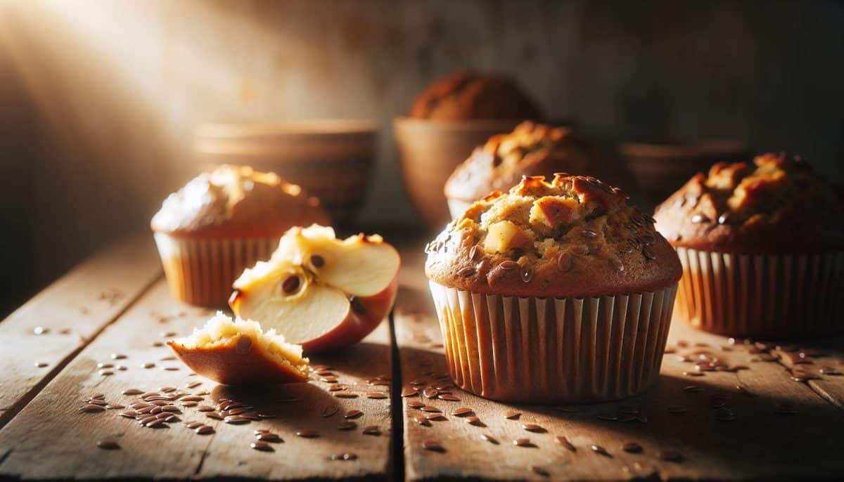 Muffins vegan aux pommes et graines de lin