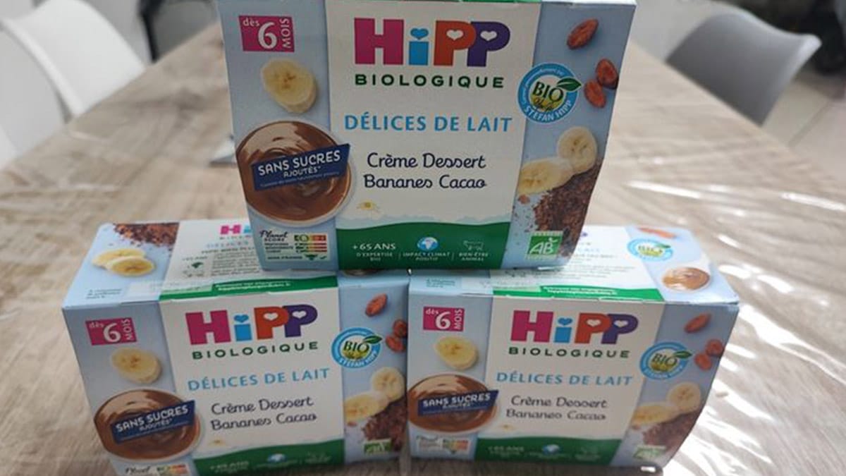 crèmes bananes cacao de la marque HIPP
