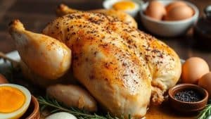 Délicieux poulet entier en papillote aux saveurs parfumées