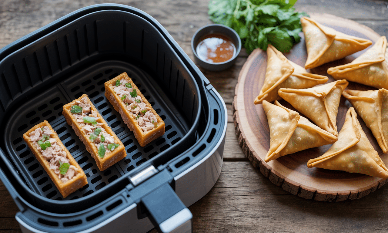 découvrez notre recette facile et rapide de bricks au thon croustillantes préparées à l'airfryer pour un apéritif savoureux et léger.