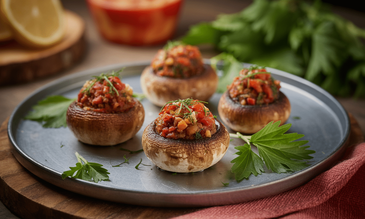 découvrez nos champignons farcis, des bouchées apéritives savoureuses et faciles à préparer pour impressionner vos invités à chaque occasion.