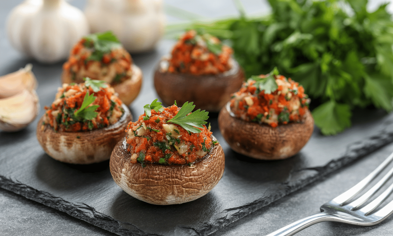 découvrez notre recette facile et savoureuse de champignons farcis, l'apéritif incontournable qui ravira vos invités à coup sûr !