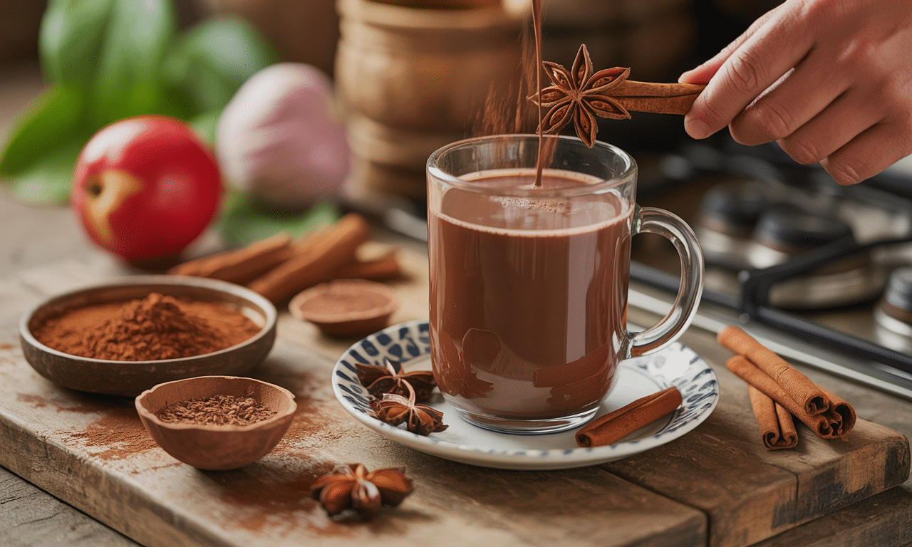 savourez l'authentique chocolat chaud martiniquais, une recette créole traditionnelle transmise de génération en génération pour un moment gourmand et chaleureux.