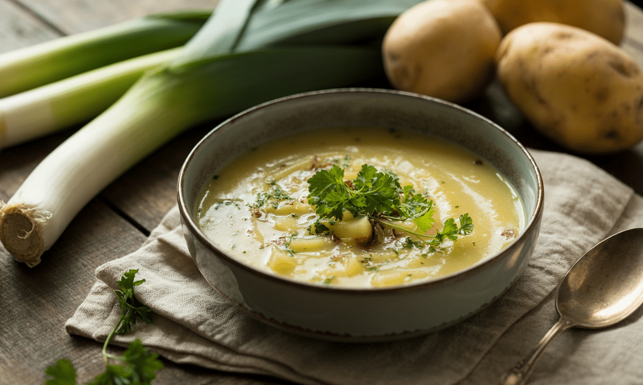 apprenez à réaliser un velouté onctueux de poireaux et pommes de terre avec cette recette simple et savoureuse, parfaite pour un repas réconfortant.