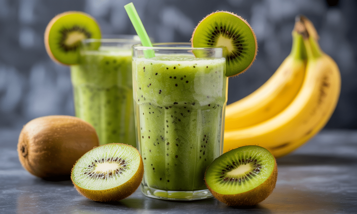 découvrez notre recette facile et rapide de smoothie énergisant au kiwi et à la banane, parfait pour faire le plein de vitamines et démarrer la journée en pleine forme !