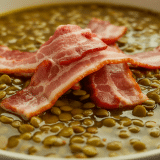 découvrez notre soupe réconfortante aux lentilles vertes et lard fumé, parfaite pour réchauffer vos soirées avec un goût authentique et savoureux.