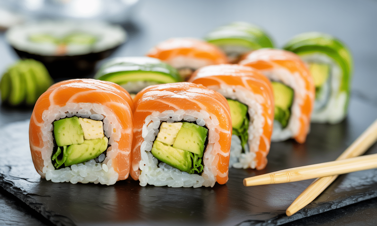 découvrez comment préparer de délicieux makis maison alliant saumon frais, concombre croquant et avocat onctueux en quelques étapes simples et rapides.