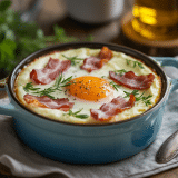 découvrez notre recette facile et délicieuse d'œufs cocotte gourmands au bacon, parfaite pour un repas rapide et savoureux.