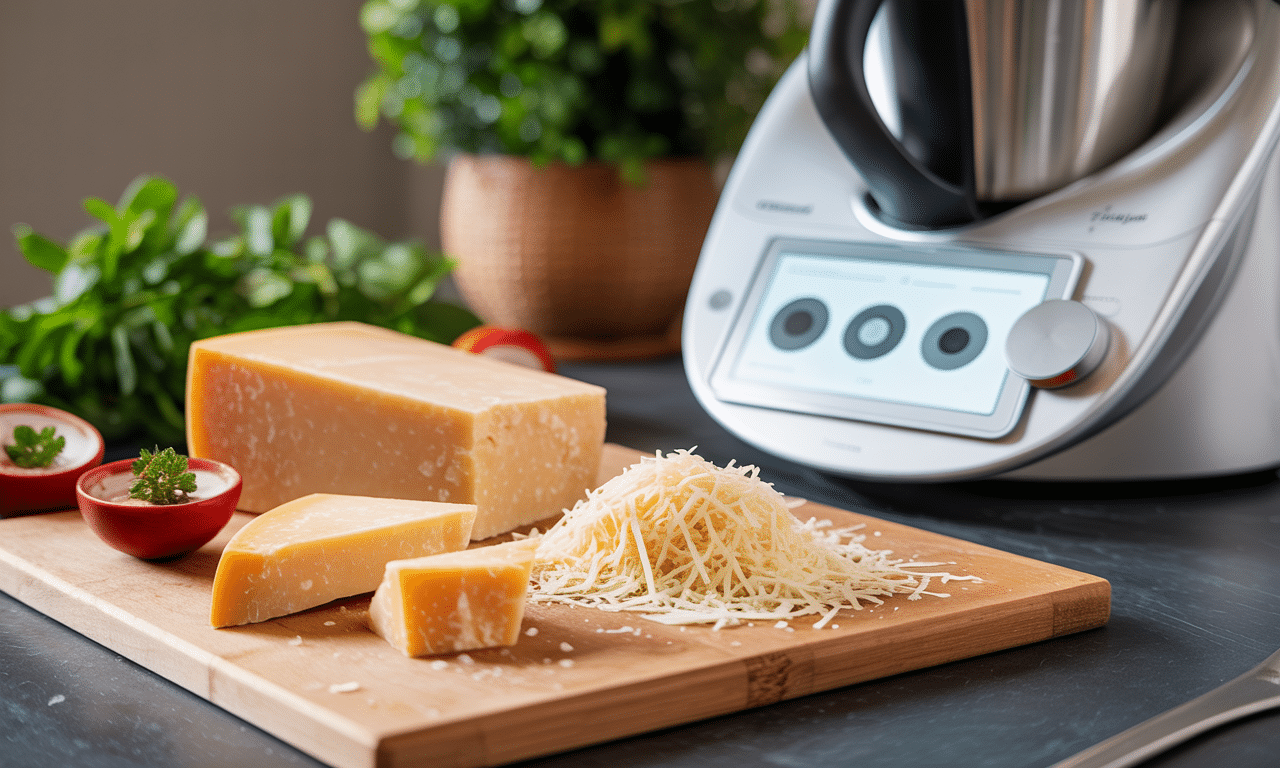 apprenez à préparer facilement du parmesan râpé frais avec votre thermomix®. suivez notre guide étape par étape pour un résultat savoureux et parfait à chaque fois.