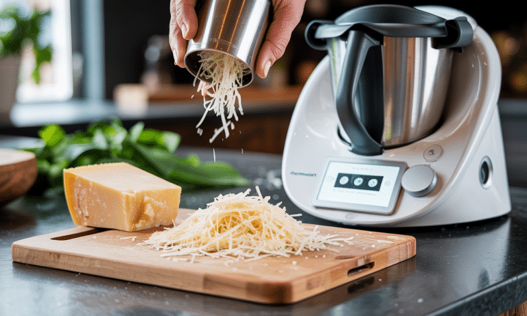 apprenez à préparer facilement du parmesan râpé maison avec votre thermomix®. suivez notre guide simple pour un résultat parfait à chaque utilisation.