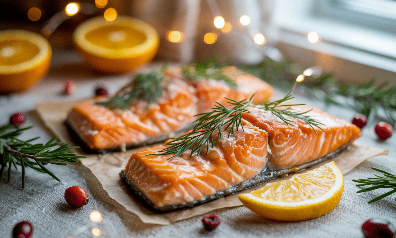 découvrez notre recette festive de pavés de saumon façon noël, croustillants et savoureux, préparés facilement à l’airfryer pour un repas gourmand et rapide.