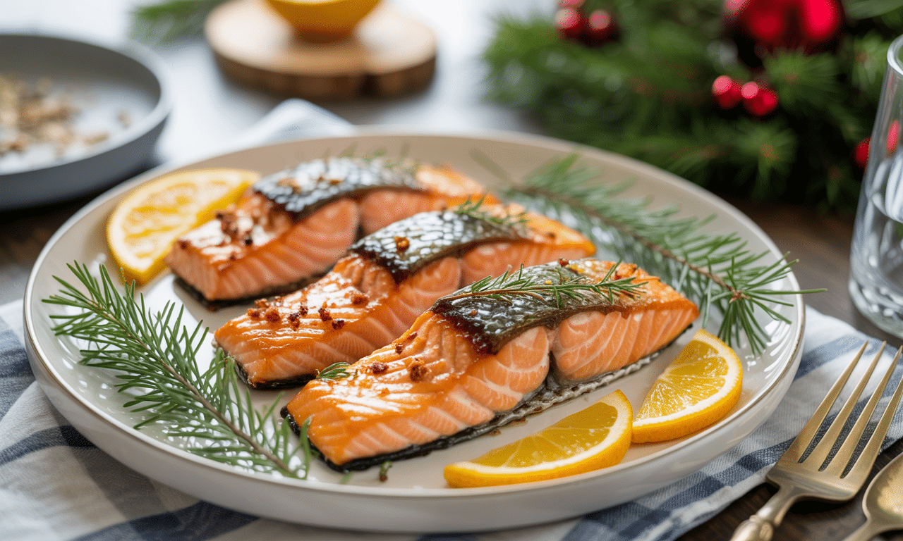 découvrez la recette festive et croustillante des pavés de saumon façon noël, préparés facilement à l'airfryer pour un repas gourmand et rapide.
