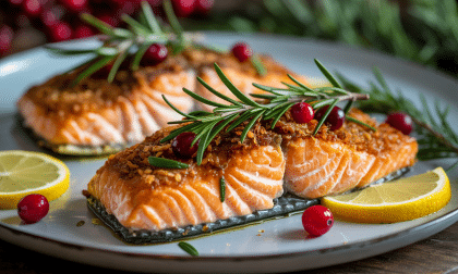 découvrez la recette festive des pavés de saumon façon noël, croustillants et savoureux, préparés facilement dans votre airfryer pour un repas gourmand et rapide.