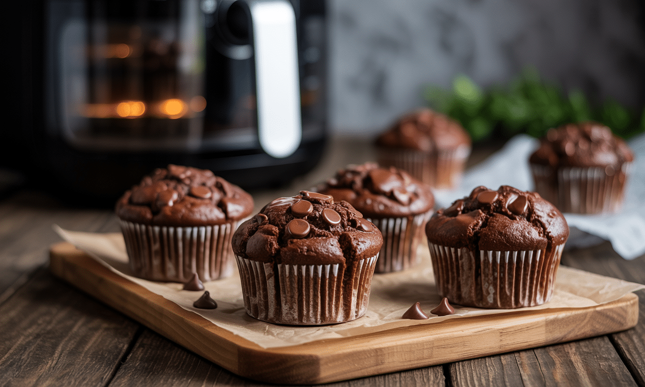 découvrez notre recette facile et rapide pour préparer des muffins au chocolat ultra moelleux avec votre airfryer. un délice gourmand en un rien de temps !