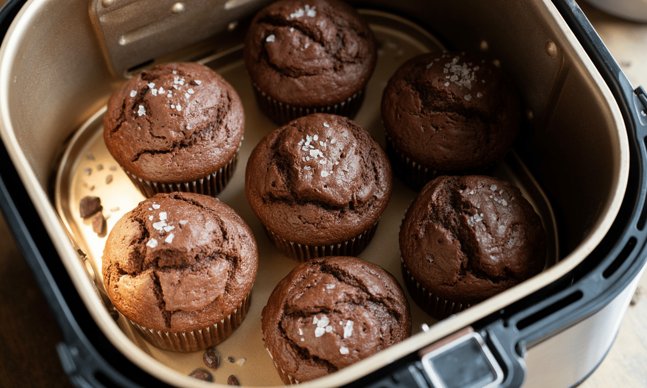 découvrez notre recette facile et rapide pour préparer des muffins au chocolat ultra moelleux avec votre airfryer. un délice gourmand en quelques minutes !