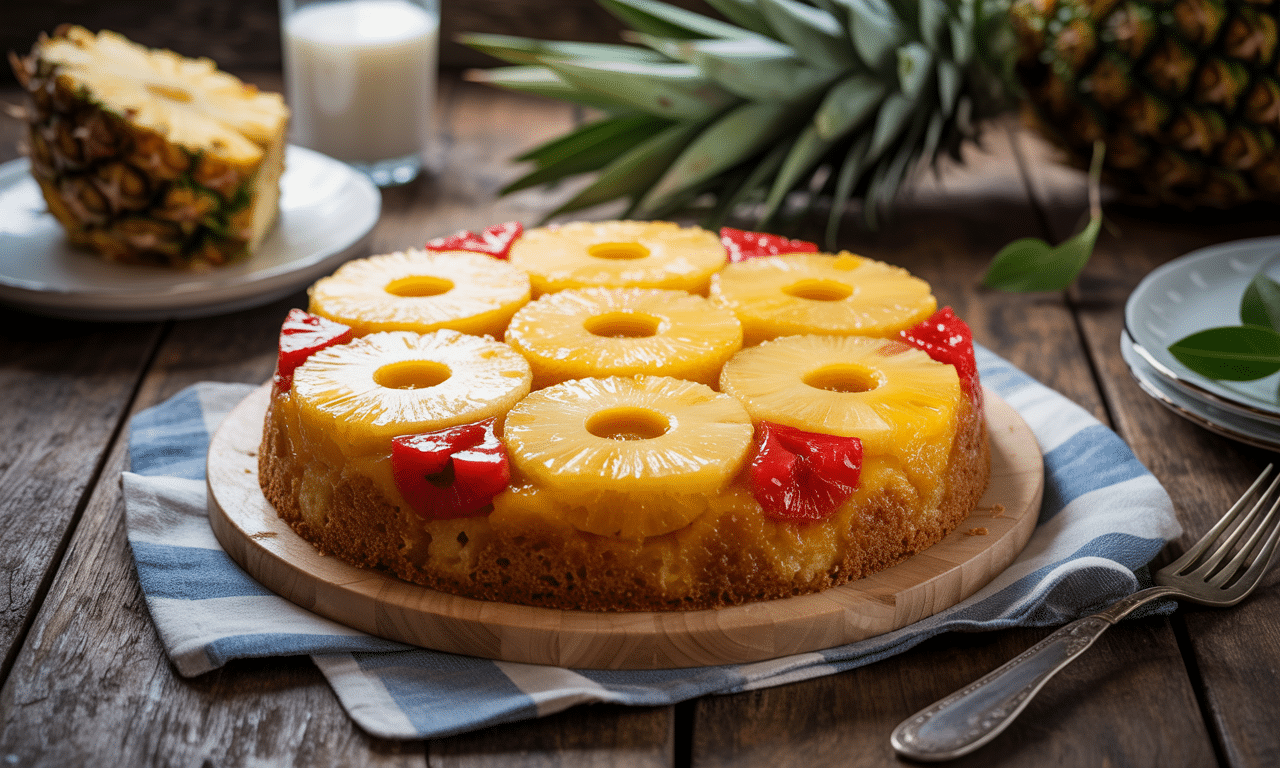 entdecken Sie unser einfaches und schnelles Rezept, um einen k&ouml;stlichen Ananaskuchen zuzubereiten. Folgen Sie Schritt f&uuml;r Schritt unseren Tipps, um dieses unverzichtbare Dessert m&uuml;helos zu meistern!