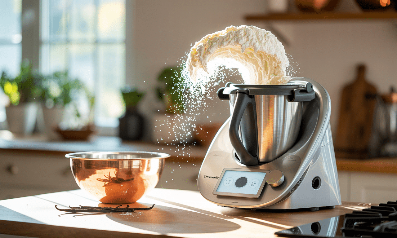 apprenez à préparer facilement votre propre sucre glace maison avec votre thermomix®. une recette simple et rapide pour des pâtisseries parfaites.