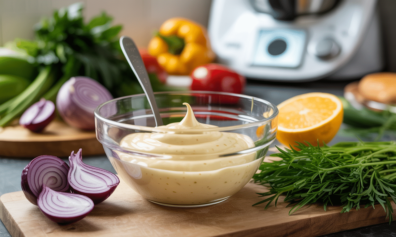 découvrez notre recette incontournable de mayonnaise relevée au poivre, préparée facilement avec votre thermomix®. une sauce maison parfaite pour accompagner vos plats avec une touche piquante et gourmande.