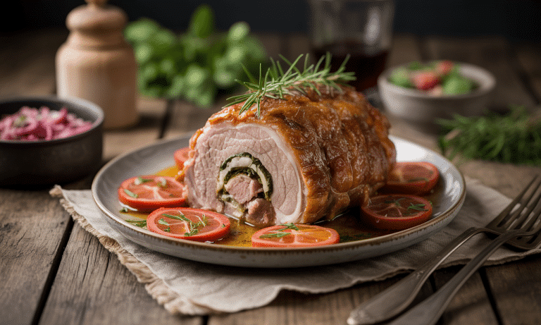 savourez la rouelle de porc façon grand-mère, une recette traditionnelle pleine de saveurs authentiques pour un repas convivial et réconfortant.
