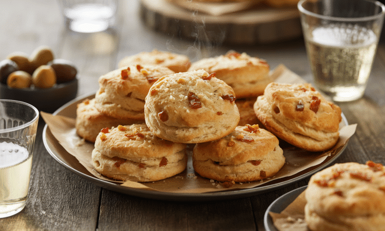 découvrez une recette simple et gourmande de biscuits maison au parmesan et lardons, parfaits pour un apéritif savoureux et convivial.