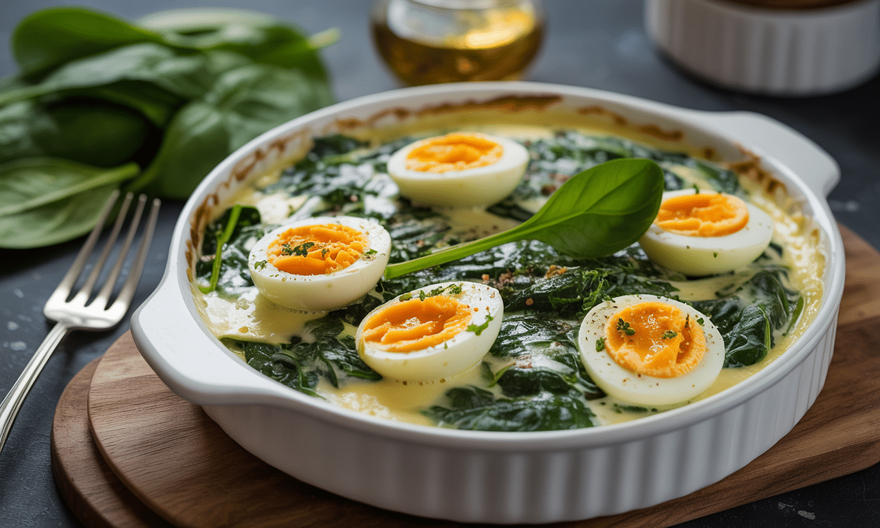 découvrez une recette classique revisitée alliant épinards, œufs durs et une sauce béchamel onctueuse pour un plat savoureux et réconfortant.