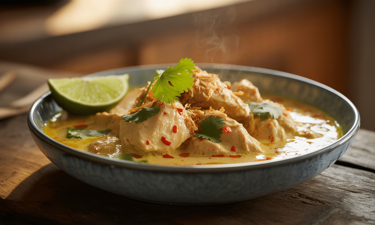 découvrez notre recette facile de poulet crémeux au lait de coco et curry, un plat exotique savoureux à préparer en un rien de temps pour régaler toute la famille.