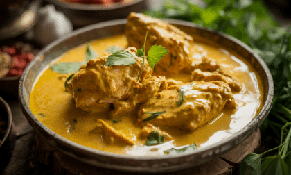 découvrez notre recette facile de poulet crémeux au lait de coco et curry, une explosion de saveurs exotiques à savourer en toute simplicité.