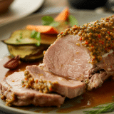découvrez notre recette simple et gourmande de filet mignon de porc rôti à la moutarde à l’ancienne, parfaite pour sublimer votre dîner en toute convivialité.