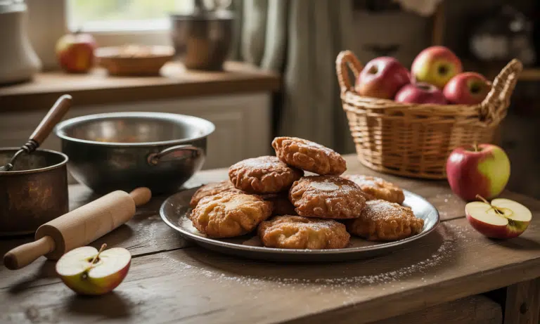 Succombez à la nostalgie : découvrez la recette authentique des beignets aux pommes, préparés à la façon de nos aïeuls pour un goûter réconfortant plongez dans la nostalgie avec notre recette authentique de beignets aux pommes, préparée comme autrefois pour un goûter chaleureux et réconfortant.