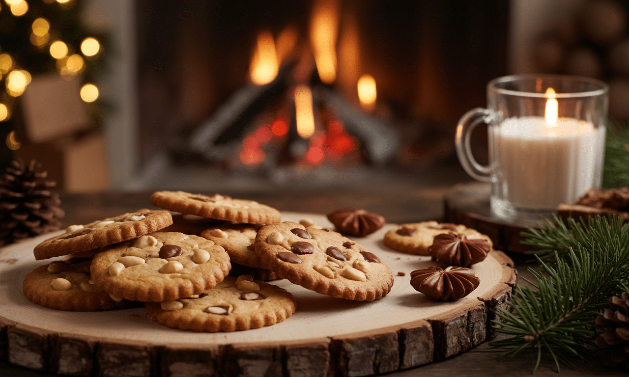 savourez les d&eacute;lices croquants de no&euml;l avec nos biscuits aux noix et pralin&eacute;s, id&eacute;als pour offrir en cadeau ou savourer au coin du feu pendant les f&ecirc;tes.