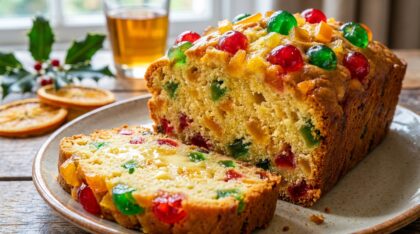 découvrez le cake aux fruits confits le plus tendre de la saison, parfumé au citron, fondant en bouche et chargé de douceur festive pour un moment gourmand inoubliable.