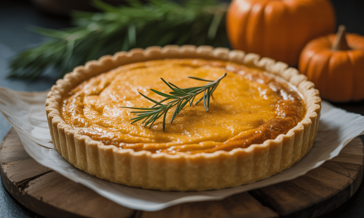 discover our melting and crispy pumpkin quiche, delicately flavored with honey and cumin, for an unforgettable autumn taste.