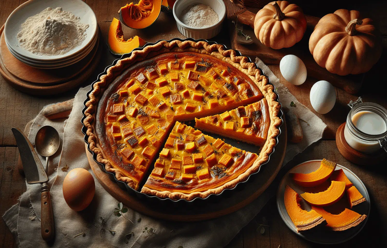 Quiche au potiron miel et cumin